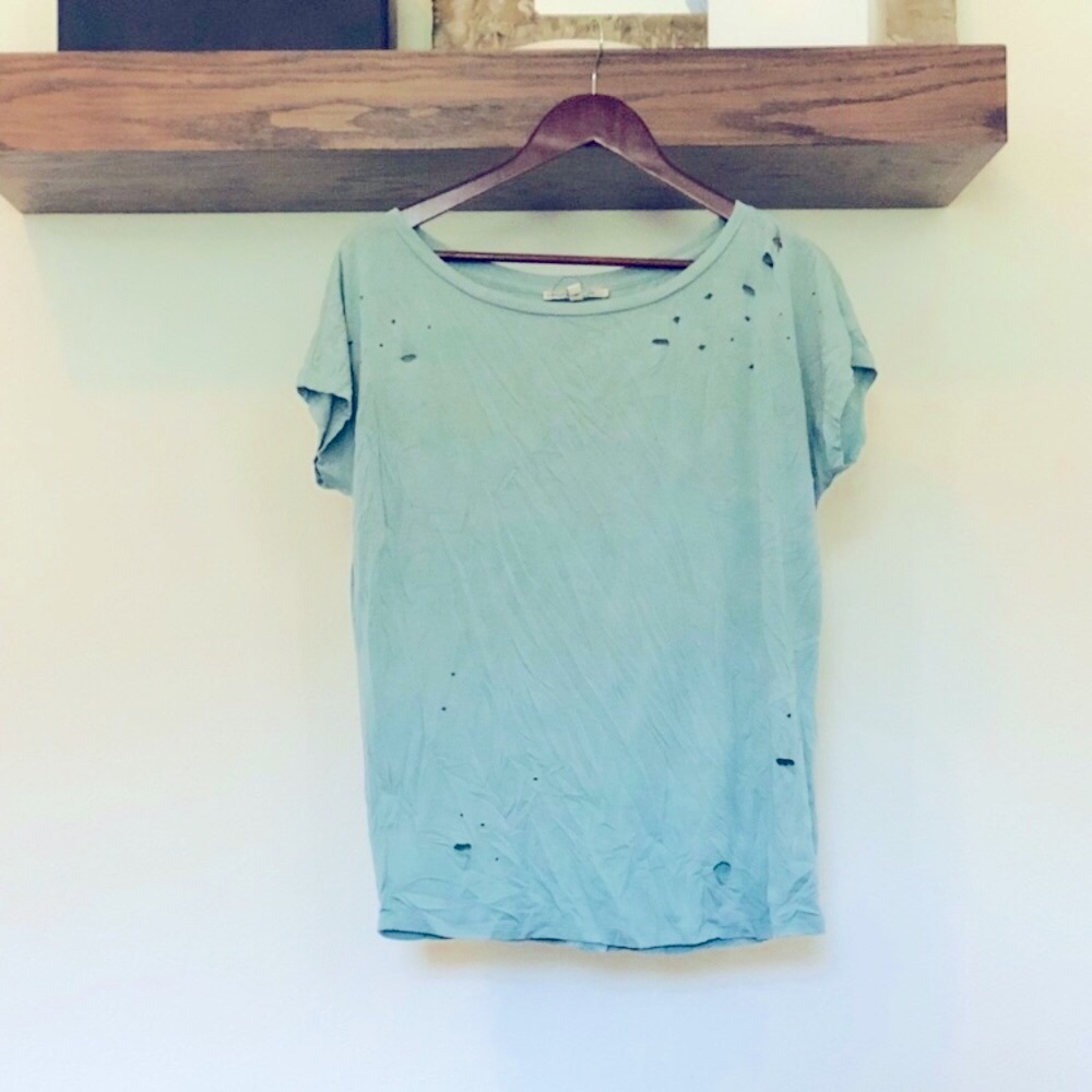 Light Blue Distressed Express T-Shirt